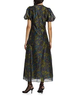 Valerio Silk-Blend Keyhole Maxi Dress