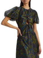 Valerio Silk-Blend Keyhole Maxi Dress