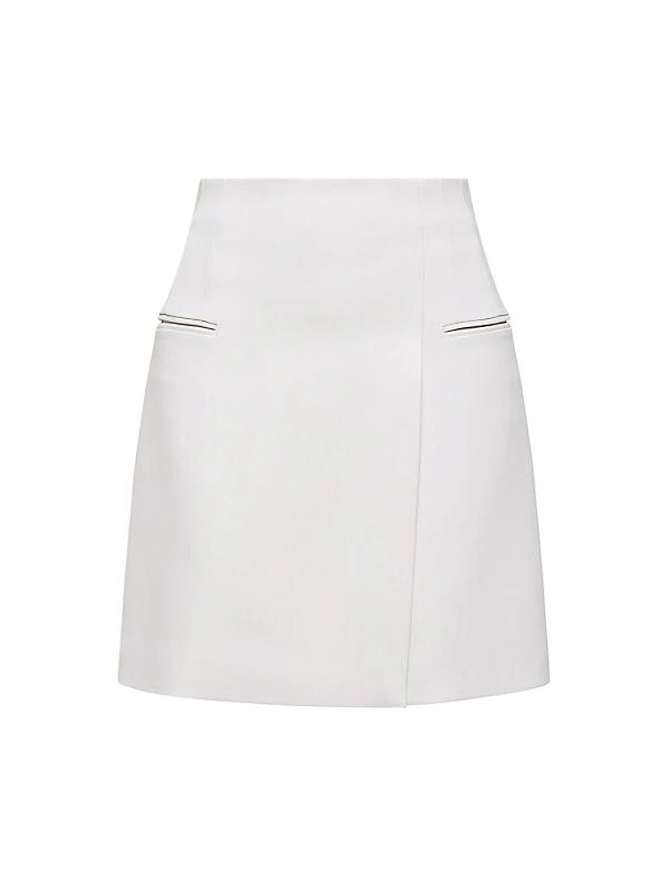 Tailored Mini Wrap Skirt