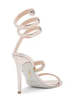 105MM Leather Ankle-Wrap Sandals