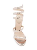 105MM Leather Ankle-Wrap Sandals