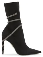 105MM Crystal-Embellished Sock Boots