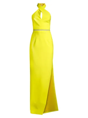 Emma Halter-Neck Column Gown