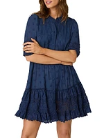 Milos Pin-Tucked Cotton Cover-Up Minidress