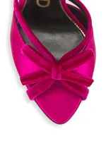 105MM Satin & Velvet Bow Sandals