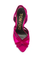 105MM Satin & Velvet Bow Sandals