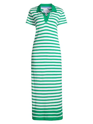 Kiawah Striped Polo Maxi Dress