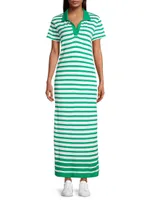 Kiawah Striped Polo Maxi Dress