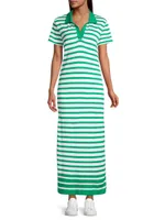 Kiawah Striped Polo Maxi Dress