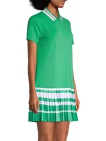 Sea Island Striped Quarter-Zip Tennis Dress