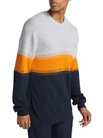 Slim-Fit Colorblocked Crewneck Sweater