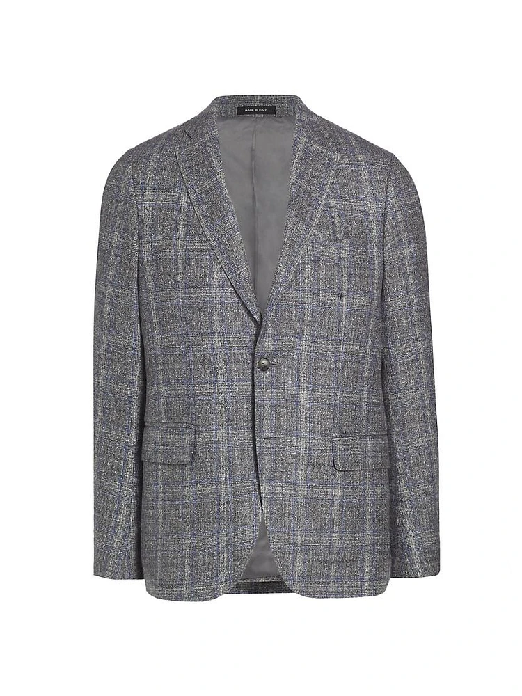 COLLECTION Plaid Wool-Blend Slim-Fit Blazer