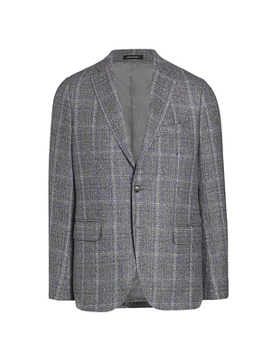 COLLECTION Plaid Wool-Blend Slim-Fit Blazer