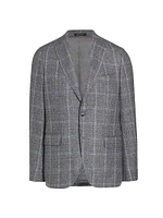 COLLECTION Plaid Wool-Blend Slim-Fit Blazer