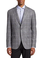 COLLECTION Plaid Wool-Blend Slim-Fit Blazer