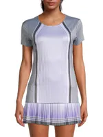 Pleated Short-Sleeve Active Top