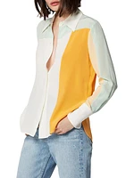 Quinne Silk Colorblocked Shirt