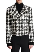 Houndstooth Double-Breasted Jacket