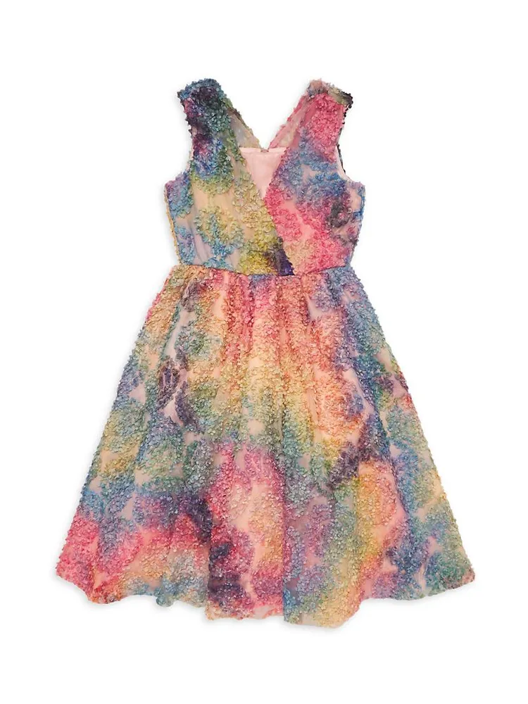 Little Girl's & Tie-Dye Ruffle-Trim Dress