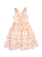 Little Girl's & Floral Tea Length Dress