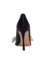 Double Bow 95MM Silk & Crystal Pumps