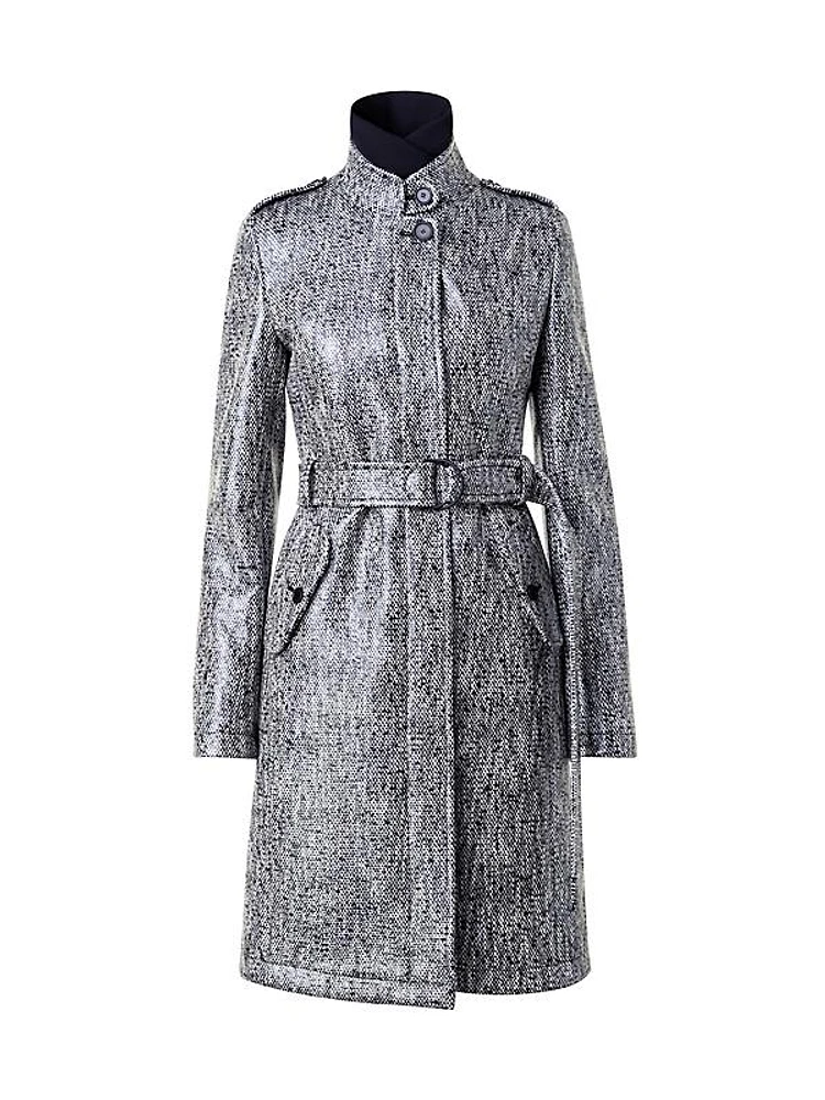 Lacquered Tweed Coat