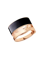 Berbere Chromatic 18K Rose Gold & Laquer Double-Band Ring