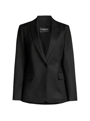 Classic Cotton-Blend Tailored Blazer