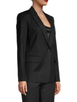 Classic Cotton-Blend Tailored Blazer