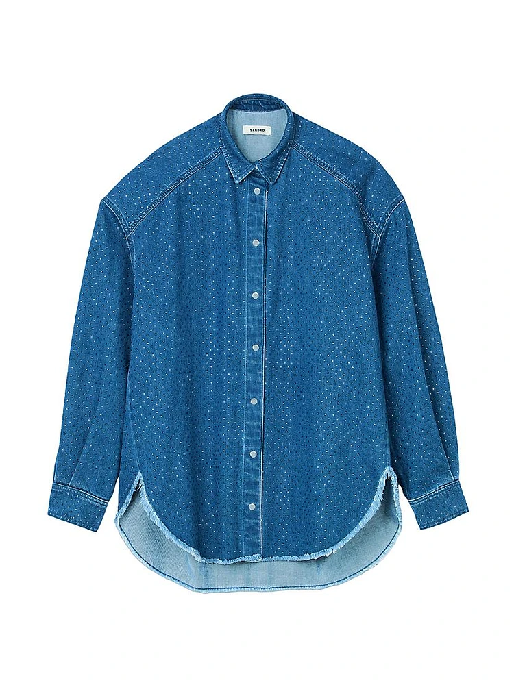 Denim Shirt with Rhinestones