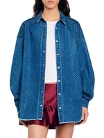 Denim Shirt with Rhinestones