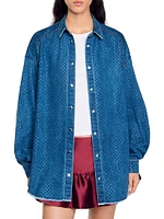 Denim Shirt with Rhinestones