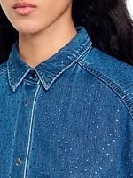 Denim Shirt with Rhinestones