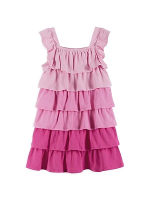 Little Girl's Tiered Ombré Ruffle Dress