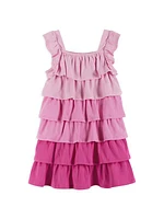 Little Girl's Tiered Ombré Ruffle Dress