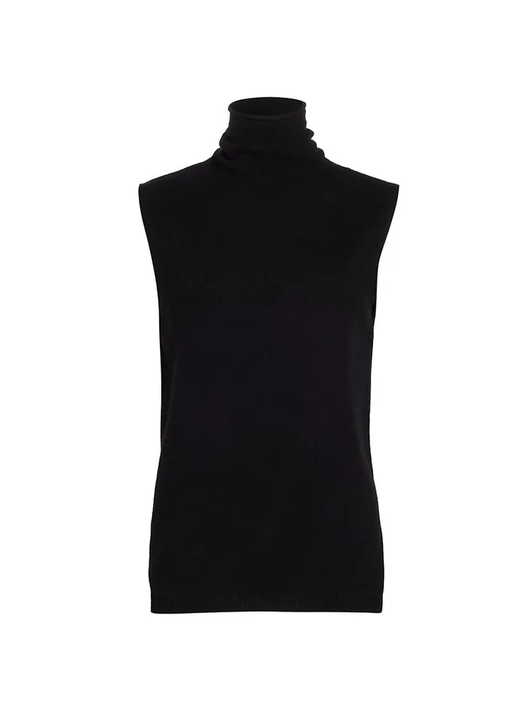 Sleeveless CashmereTurtleneck Sweater Vest