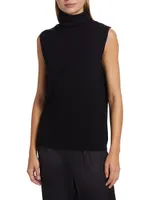 Sleeveless CashmereTurtleneck Sweater Vest