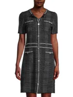 Plaid Tweed Sheath Dress