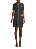 Plaid Tweed Sheath Dress