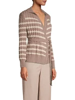 Tie-Waist Striped Soft Knit Tunic