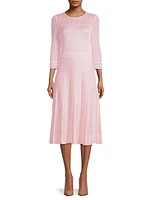 Pleated Knit Midi-Dress