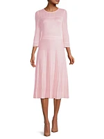 Pleated Knit Midi-Dress