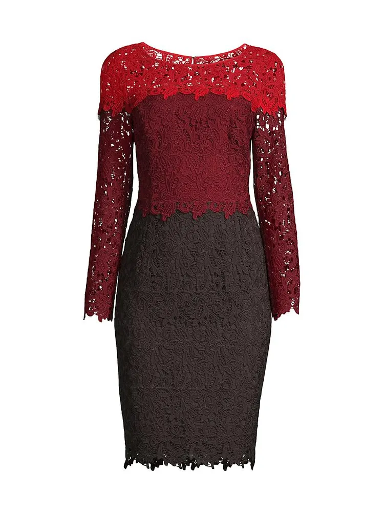 Ombre Lace Sheath Dress