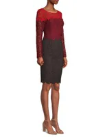 Ombre Lace Sheath Dress