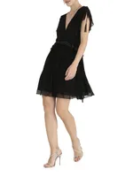 Camille V-Neck Chiffon Minidress