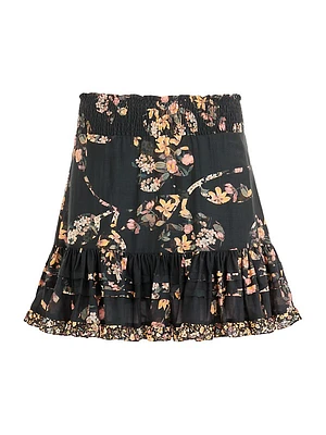 Pearl Cotton & Silk Miniskirt