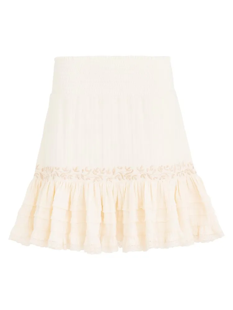 Amie Embroidered Frill Miniskirt