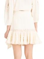 Amie Embroidered Frill Miniskirt