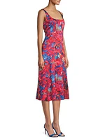 City Garden Floral Godet Midi-Dress