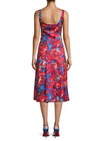 City Garden Floral Godet Midi-Dress